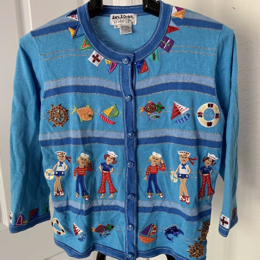 JACK B. QUICK INCREDIBLE CARDIGAN NAUTICAL SAILORS
